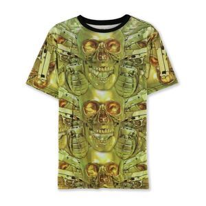 Heights Mens Skulls Graphic T-Shirt, Yellow, NWT